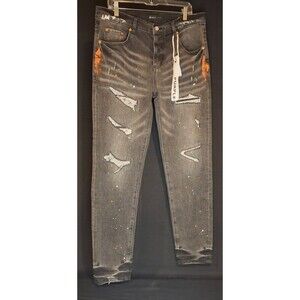 Purple Brand Designer Men's Jeans Size 36 Splash-ink Paint -New w/ Tags